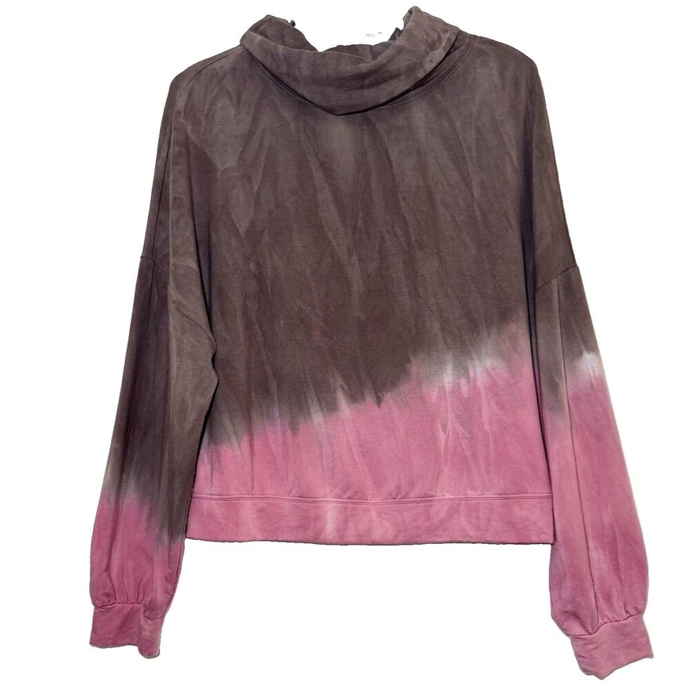 Sanctuary Women’s M Brown Pink Tie Dye Cowl Neck Modal Pullover Sweatshirt